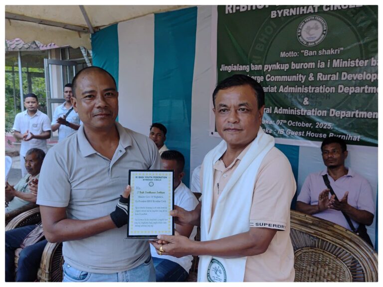 Pynkup Burom Ka RBYF Ïa U Bah Sosthenes Sohtun Kum U President Barim Ba Poi Kyrdan Myntri Sorkar