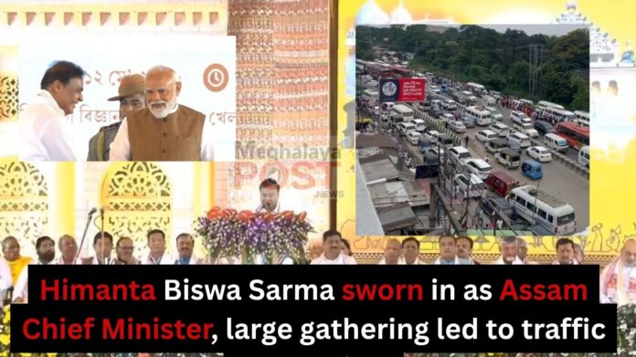 Himanta Biswa Sarma Sworn In As Assam Chief Minister Large Gathering Led To Traffic Congestion
