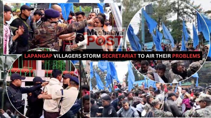 Lapangap villagers protest near Meghalaya Secretariat