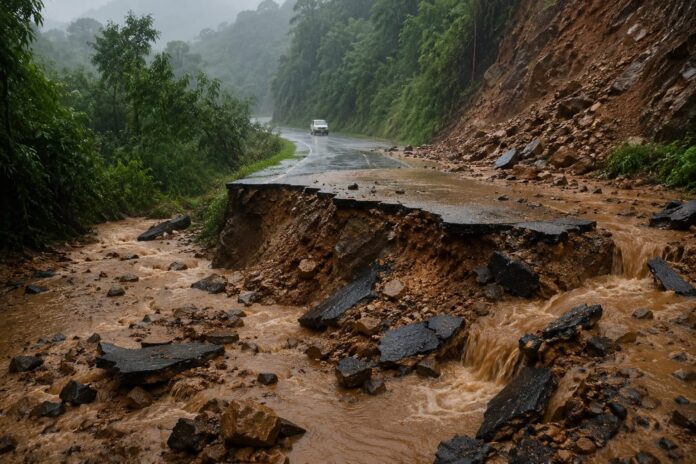 Heavy Rains Cause Havoc In South West Garo Hills, Roads Damaged